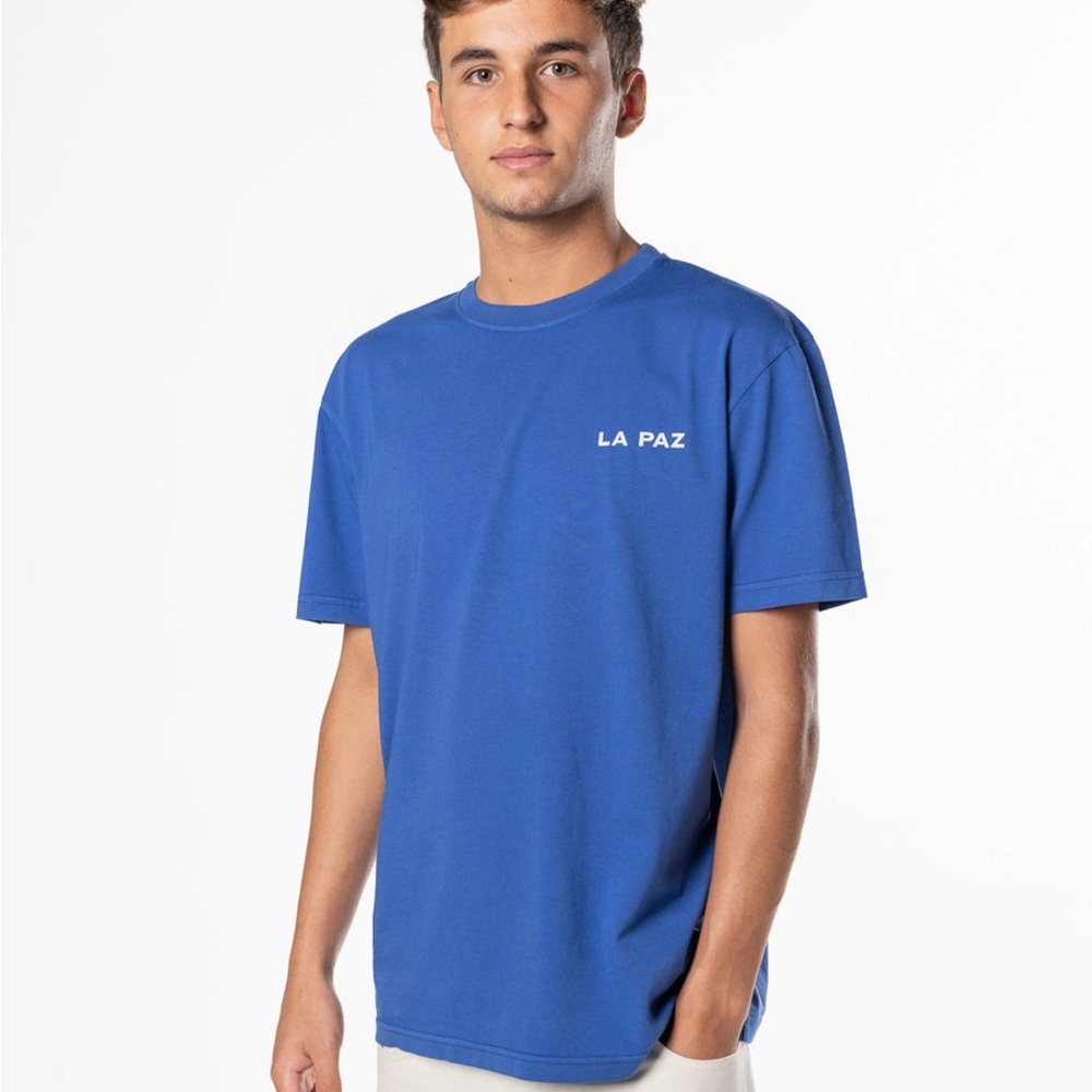 LA PAZ "Cunha" Palm Tree Graphic Tee in Royal Blue - Size M - Picture 2 of 10